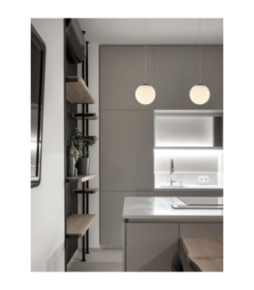 Nuvole Globe Pendant Ceiling Light Opal Sandy Black LED 8W 400lm 3000K-2