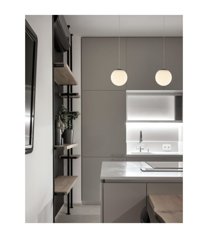Nuvole Globe Pendant Ceiling Light Opal Sandy Black LED 8W 400lm 3000K-2