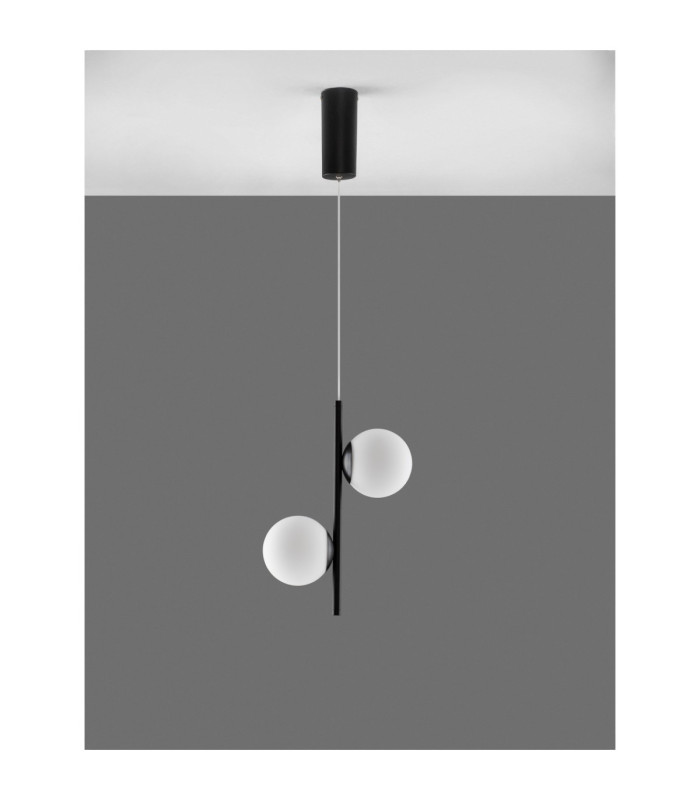 Nuvole Globe Pendant Ceiling Light Opal Sandy Black LED 16W 800lm 3000K-3