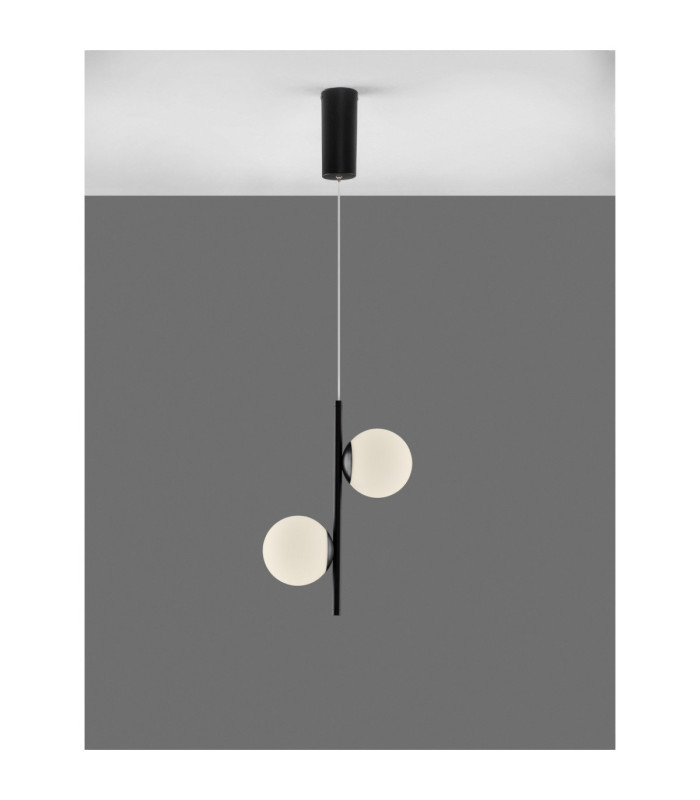 Nuvole Globe Pendant Ceiling Light Opal Sandy Black LED 16W 800lm 3000K-4