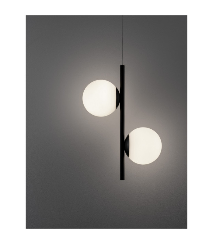 Nuvole Globe Pendant Ceiling Light Opal Sandy Black LED 16W 800lm 3000K-5