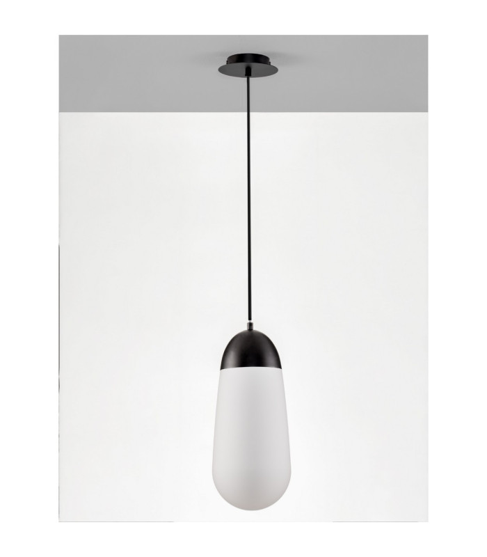 Blaky Globe Pendant Ceiling Light Opal Matt Black E14 1x5W-3