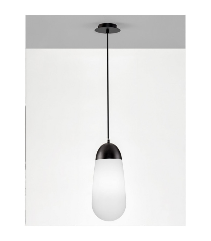Blaky Globe Pendant Ceiling Light Opal Matt Black E14 1x5W-4