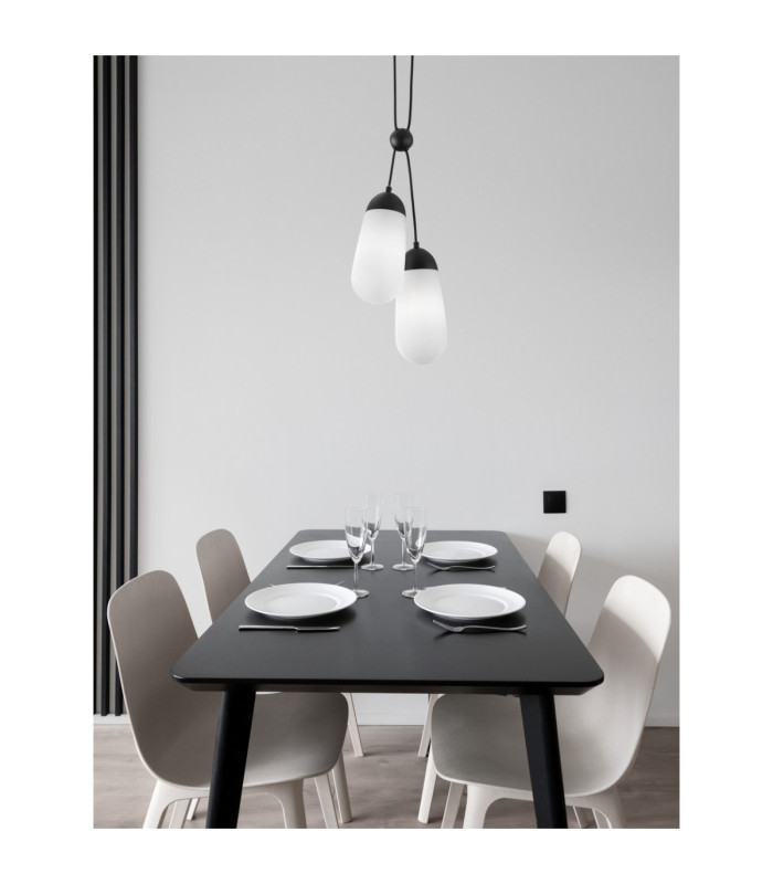 Blaky Cluster Pendant Ceiling Light Opal Matt Black E14 2x5W-2