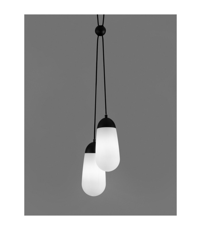 Blaky Cluster Pendant Ceiling Light Opal Matt Black E14 2x5W-5