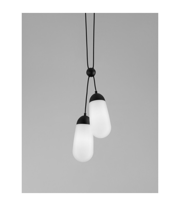 Blaky Cluster Pendant Ceiling Light Opal Matt Black E14 2x5W-6