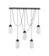 Blaky Bar Pendant Ceiling Light Opal Matt Black E14 5x5W-1