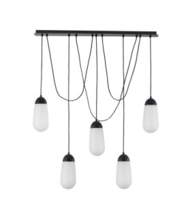 Blaky Bar Pendant Ceiling Light Opal Matt Black E14 5x5W-1