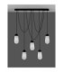 Blaky Bar Pendant Ceiling Light Opal Matt Black E14 5x5W-3