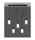 Blaky Bar Pendant Ceiling Light Opal Matt Black E14 5x5W-4