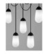 Blaky Bar Pendant Ceiling Light Opal Matt Black E14 5x5W-7