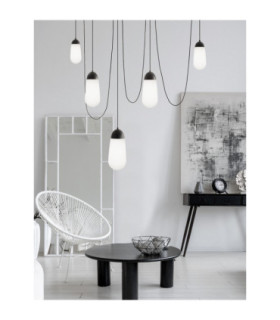 Blaky Cluster Pendant Ceiling Light Opal Matt Black E14 5x5W-2