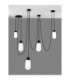 Blaky Cluster Pendant Ceiling Light Opal Matt Black E14 5x5W-4