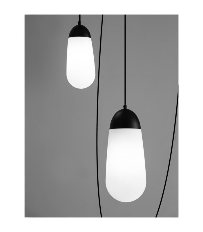 Blaky Cluster Pendant Ceiling Light Opal Matt Black E14 5x5W-6