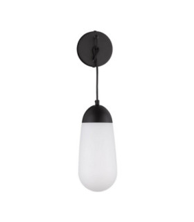 Blaky Globe Wall Lights Opal Matt Black E14 1x5W-1