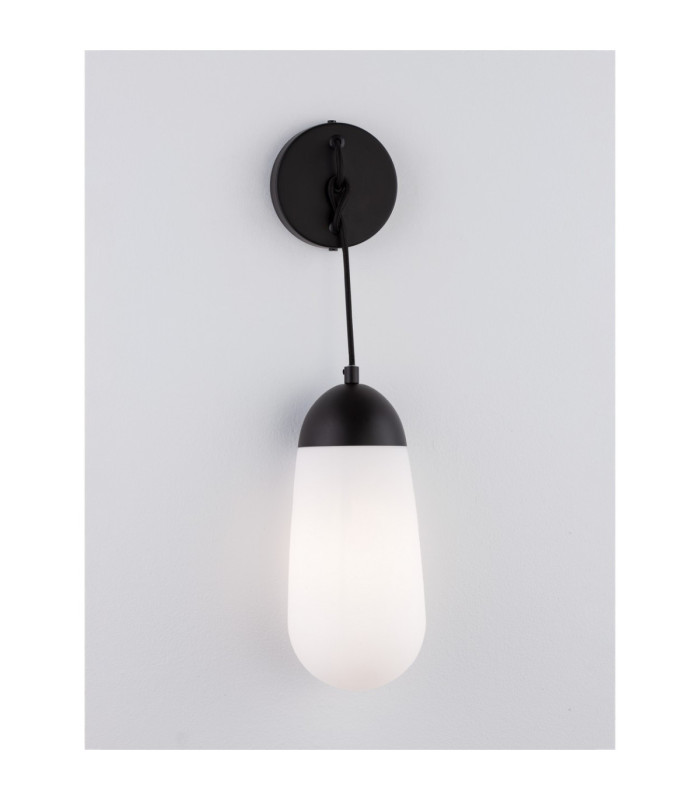 Blaky Globe Wall Lights Opal Matt Black E14 1x5W-4