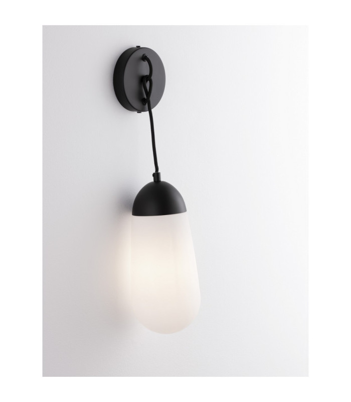 Blaky Globe Wall Lights Opal Matt Black E14 1x5W-5