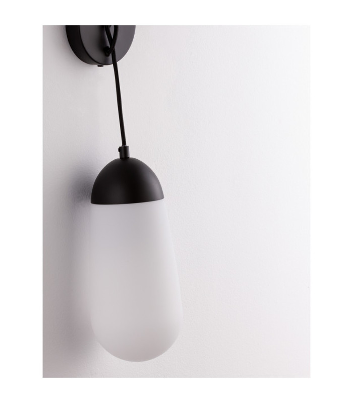 Blaky Globe Wall Lights Opal Matt Black E14 1x5W-6