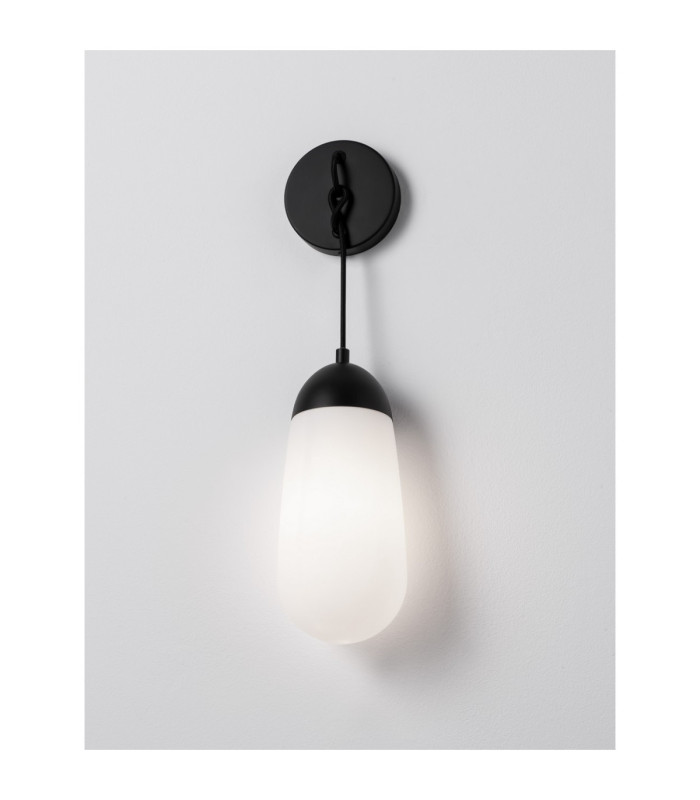 Blaky Globe Wall Lights Opal Matt Black E14 1x5W-8
