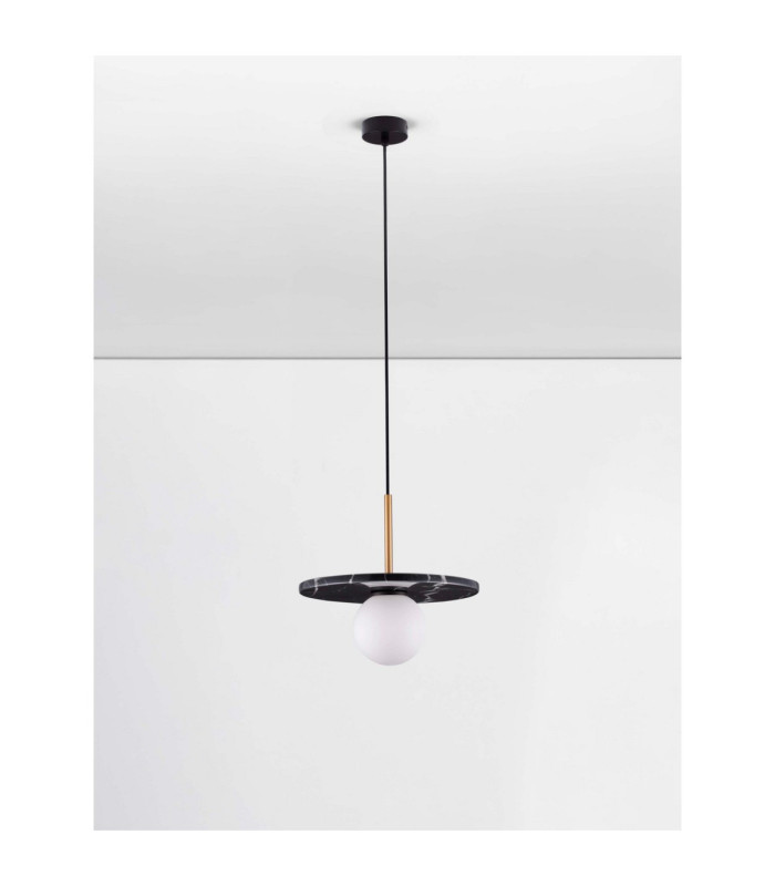 Idor Globe Pendant Ceiling Light Opal Sandy Black LED G9 1x5W-3