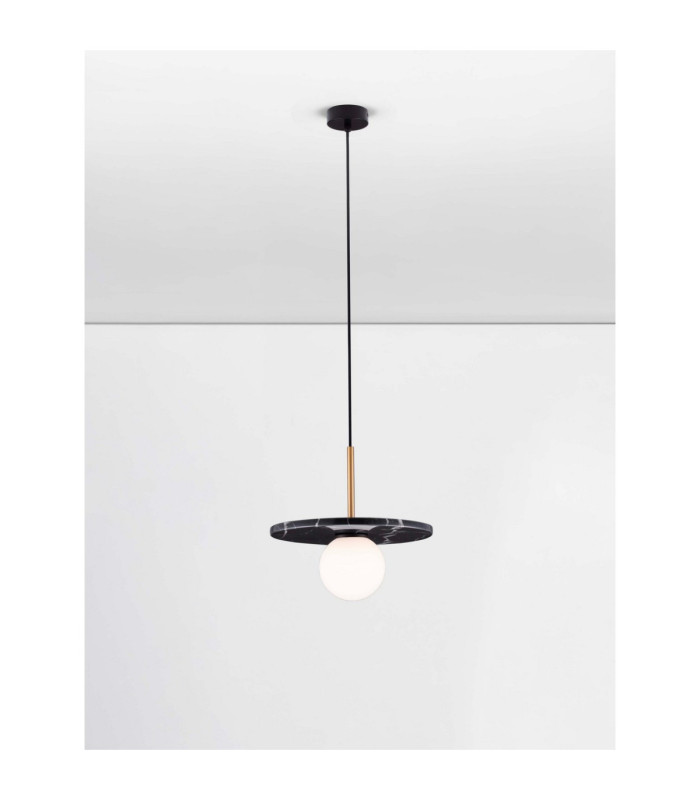 Idor Globe Pendant Ceiling Light Opal Sandy Black LED G9 1x5W-4
