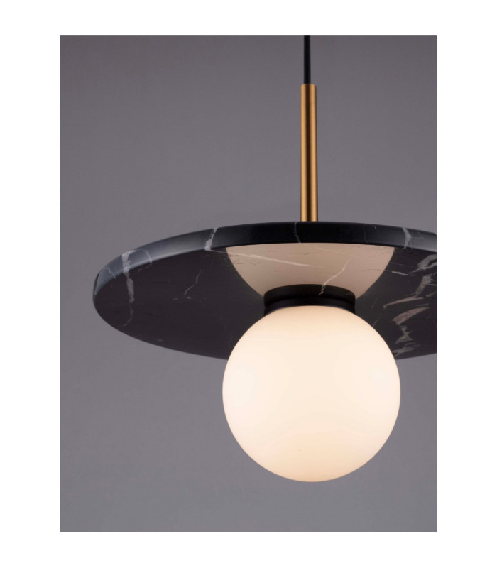 Idor Globe Pendant Ceiling Light Opal Sandy Black LED G9 1x5W-7