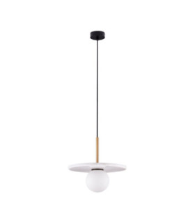Idor Globe Pendant Ceiling Light Opal White Sandy Black LED G9 1x5W-1