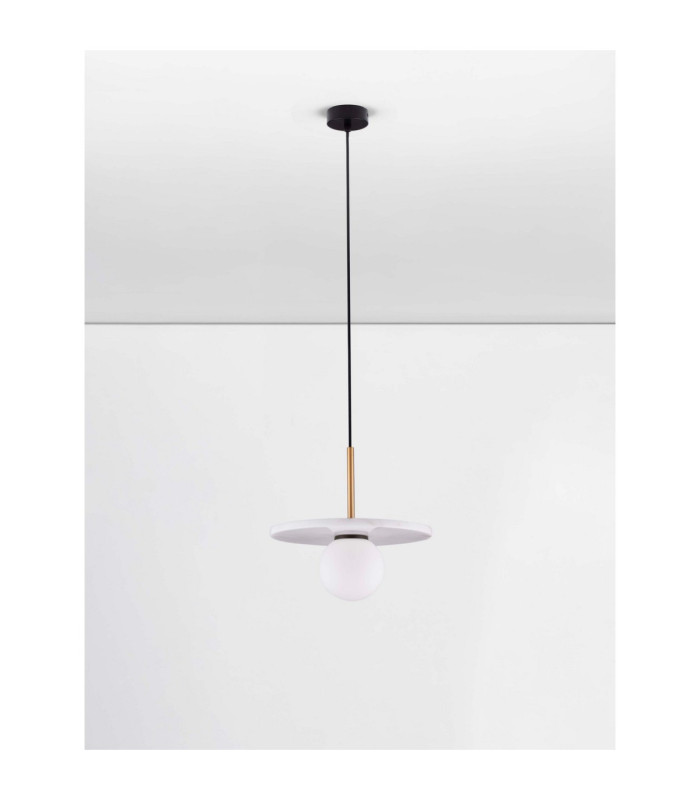 Idor Globe Pendant Ceiling Light Opal White Sandy Black LED G9 1x5W-3