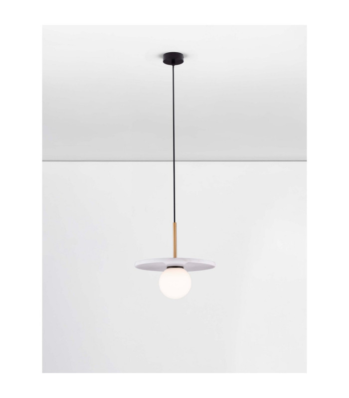 Idor Globe Pendant Ceiling Light Opal White Sandy Black LED G9 1x5W-4