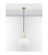 Allen Globe Pendant Ceiling Light Milky White Structured Matt Gold E27 1x12W-3