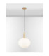 Allen Globe Pendant Ceiling Light Milky White Structured Matt Gold E27 1x12W-4