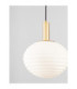 Allen Globe Pendant Ceiling Light Milky White Structured Matt Gold E27 1x12W-5