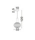 Allen Globe Pendant Ceiling Light Milky White Structured Matt Gold E27 1x12W-7