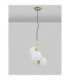 Allen Globe Pendant Ceiling Light Milky White Structured Matt Gold E14 3x5W-3