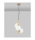Allen Globe Pendant Ceiling Light Milky White Structured Matt Gold E14 3x5W-4