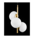 Allen Globe Pendant Ceiling Light Milky White Structured Matt Gold E14 3x5W-5