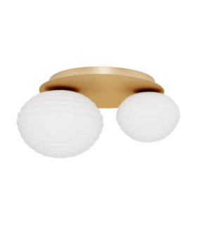 Allen Globe Ceiling Light Milky White Structured Matt Gold LEDE27 1x12W-1