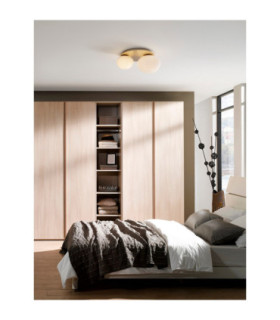 Allen Globe Ceiling Light Milky White Structured Matt Gold LEDE27 1x12W-2