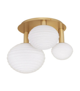 Allen Globe Ceiling Light Milky White Structured Matt Gold LED E14 1x5W-1