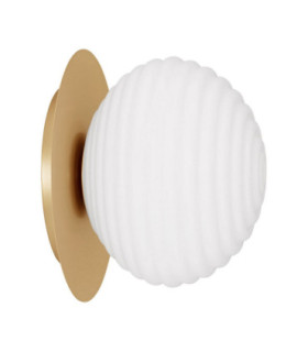 Allen Globe Wall Lights Milky White Structured Matt Gold E27 1x12W-1