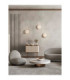 Allen Globe Wall Lights Milky White Structured Matt Gold E27 1x12W-2