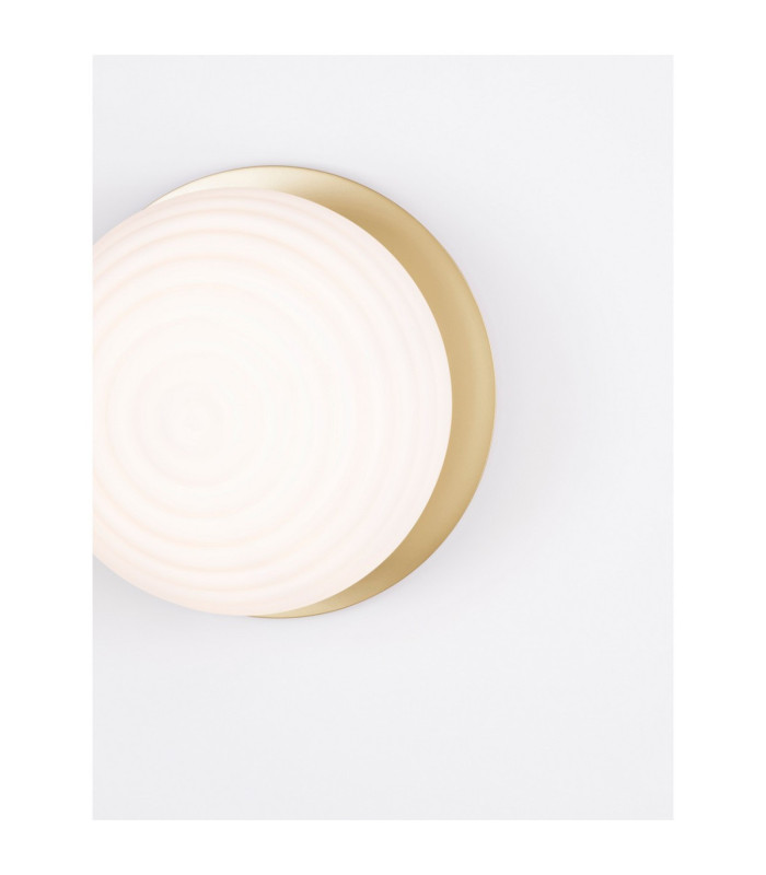 Allen Globe Wall Lights Milky White Structured Matt Gold E27 1x12W-5