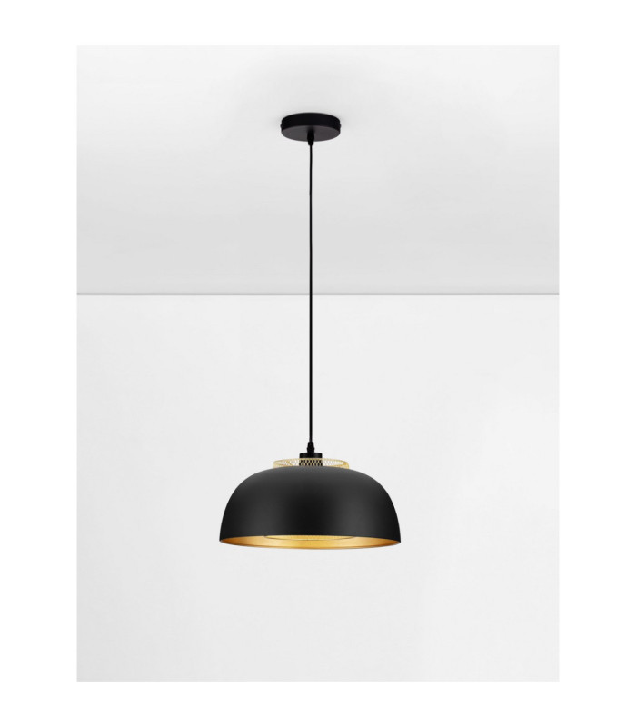Sqube Dome Pendant Ceiling Light Sandy Black Gold E27 1x12W-4