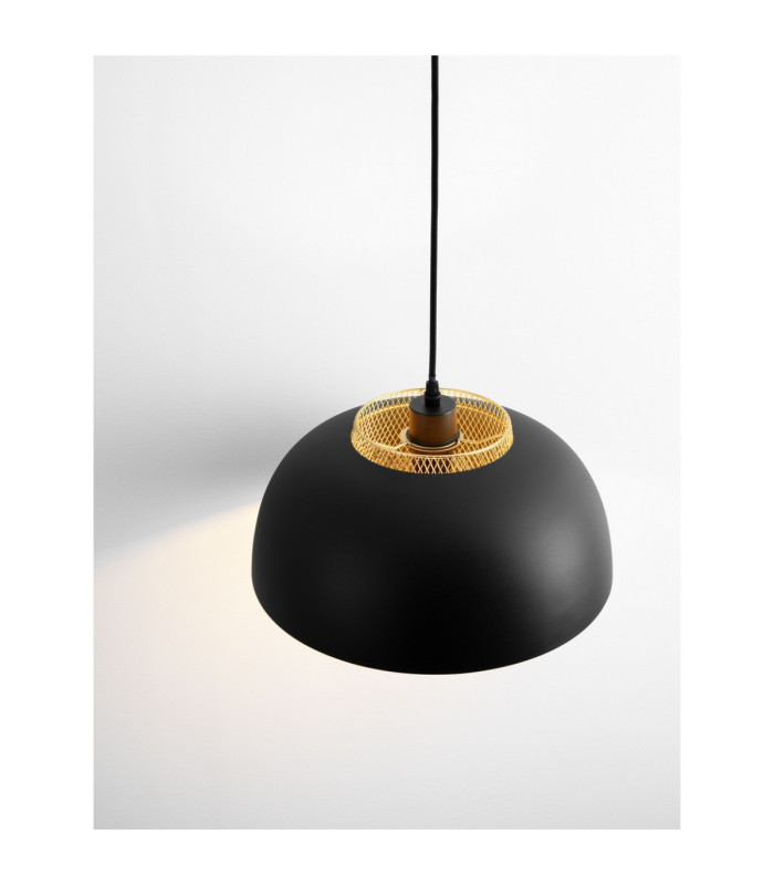 Sqube Dome Pendant Ceiling Light Sandy Black Gold E27 1x12W-5