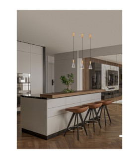 Voi Slim Pendant Ceiling Light Smokey Brass Gold Triac Dimmable LED 8W 182lm 3000K-2