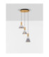 Voi Cluster Pendant Ceiling Light Smokey Brass Gold Triac Dimmable LED 24W 720lm 3000K-4