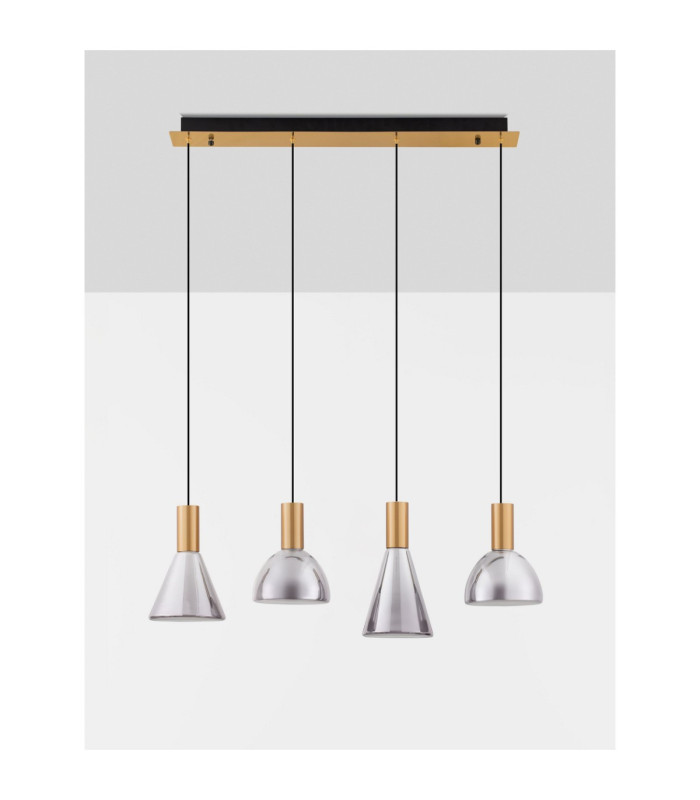 Voi Bar Pendant Ceiling Light Smokey Brass Gold Triac Dimmable LED 32W 960lm 3000K-3