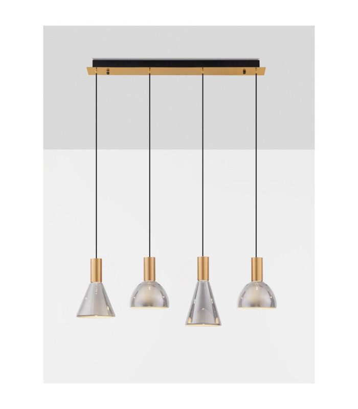 Voi Bar Pendant Ceiling Light Smokey Brass Gold Triac Dimmable LED 32W 960lm 3000K-4