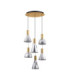 Voi Cluster Pendant Ceiling Light Smokey Brass Gold Triac Dimmable LED 48W 1440lm 3000K-1