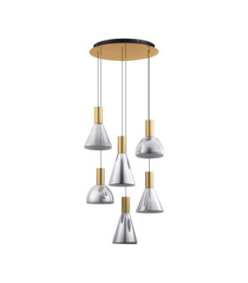 Voi Cluster Pendant Ceiling Light Smokey Brass Gold Triac Dimmable LED 48W 1440lm 3000K-1